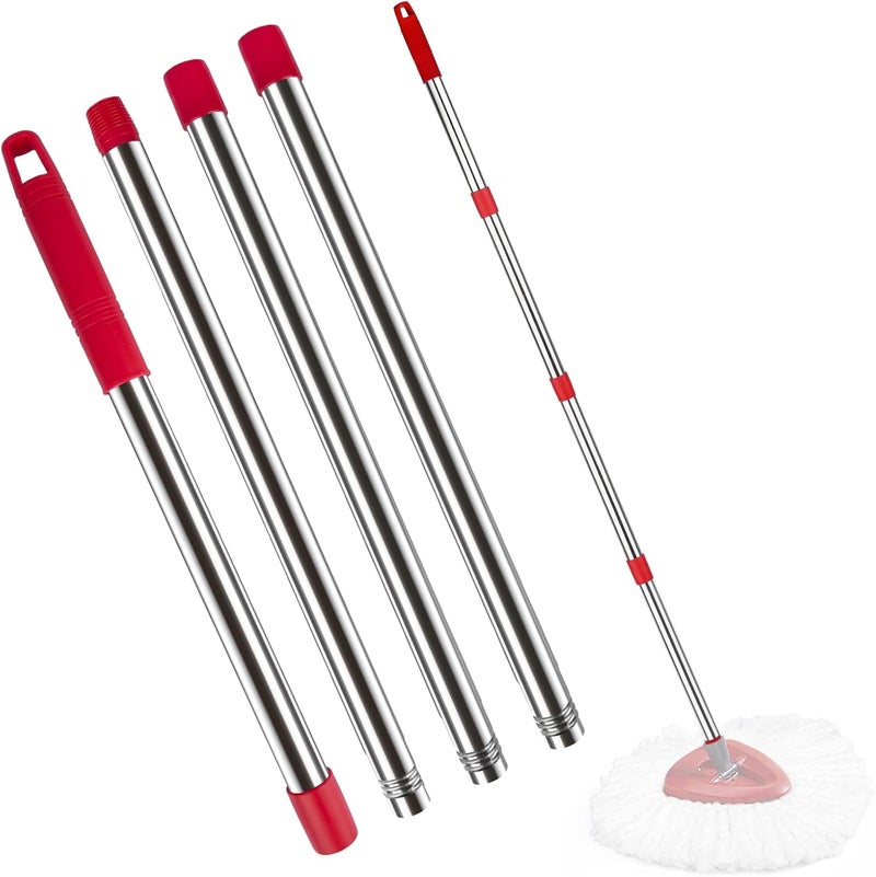 Ucoolbe Spin Mop Replacement Handle for O-Cedar, 4-Section 30" to 58" Mop Stick Compatible with O-Cedar Spin Mop & Bucket System，EasyWring Mop Handle for Floor Cleaning, Mop Head & Base not Include - Image 1
